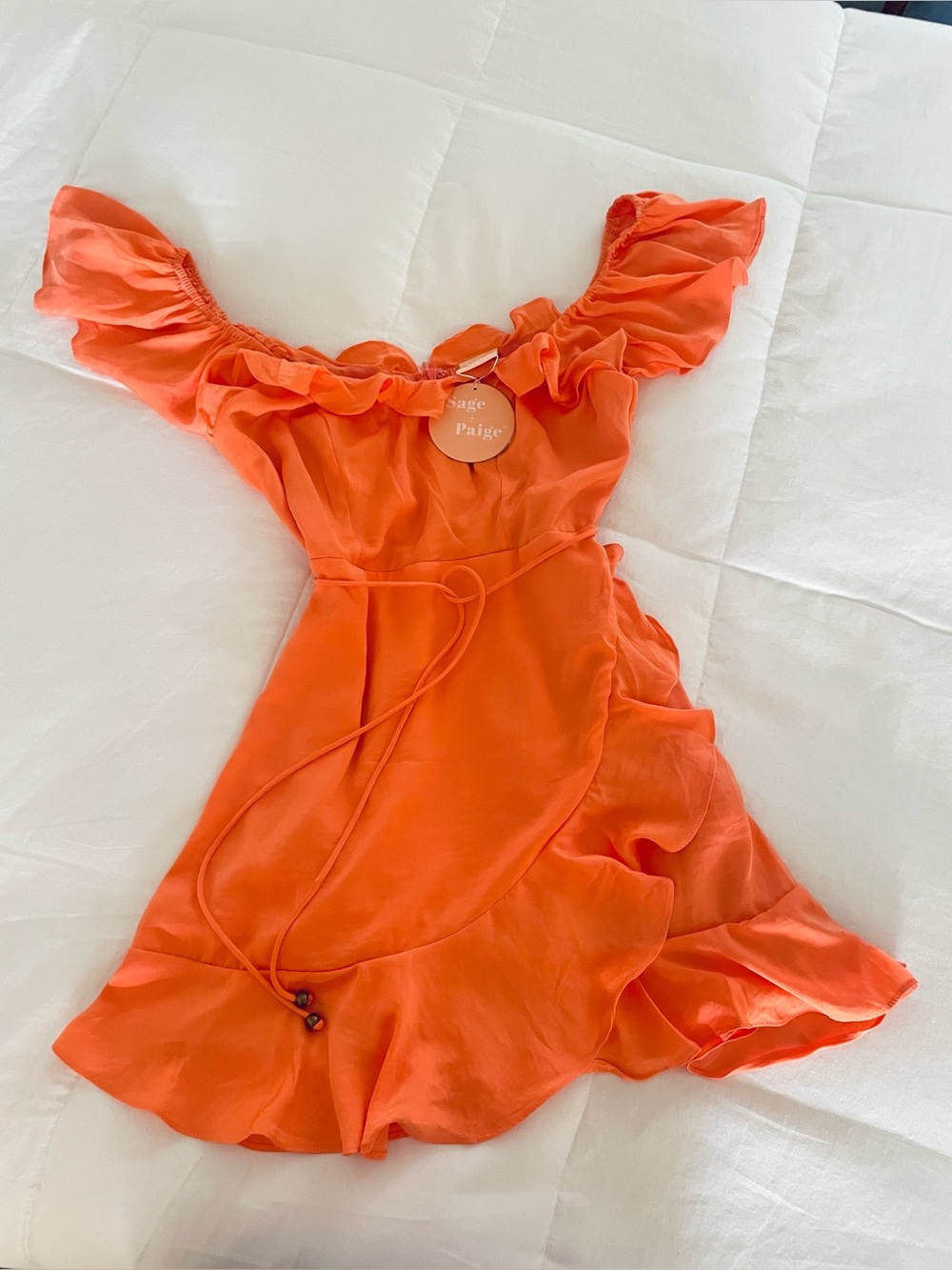 Sage & Paige Swing Around Mini Dress Peach Cotton Zip NWT Sz L